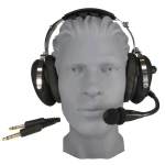 HD20 Starter Aviation Headset with Music Port, Rubberized Domes and Flex Boom